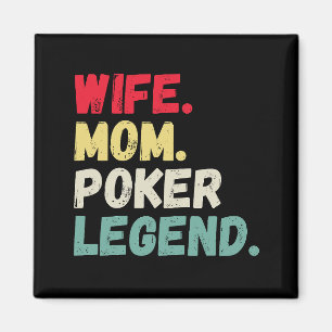 Ehefrau Mama Poker-Legende Karten halten em vintag Magnet