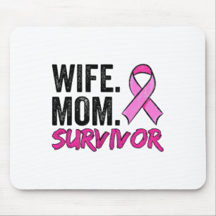 Ehefrau Mama Survivor Apparel Brustkrebs Bewusstse Mousepad