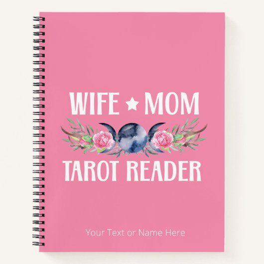 Ehefrau Mama Tarot Reader Blume Moon Antlers Boho Notizblock (Vorderseite)