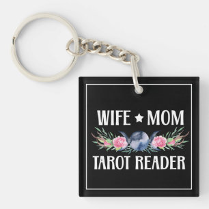 Ehefrau Mama Tarot Reader Blume Moon Antlers Boho Schlüsselanhänger