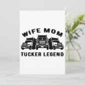 Ehefrau Mama Trucker Legend Quotes Einladung (Stehend Vorderseite)