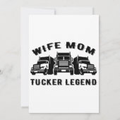 Ehefrau Mama Trucker Legend Quotes Einladung (Rückseite)