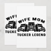 Ehefrau Mama Trucker Legend Quotes Einladung (Vorne/Hinten)