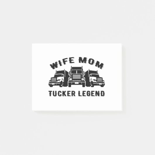 Ehefrau Mama Trucker Legend Quotes Post-it Klebezettel (Vorderseite)