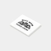 Ehefrau Mama Trucker Legend Quotes Post-it Klebezettel (angewinkelt)