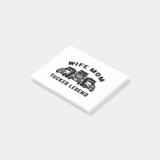 Ehefrau Mama Trucker Legend Quotes Post-it Klebezettel (angewinkelt)