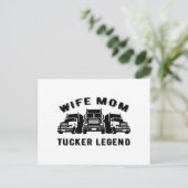 Ehefrau Mama Trucker Legend Quotes Postkarte (Stehend Vorderseite)
