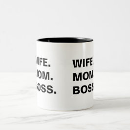 Ehefrau Mama und Tasse des Chefs