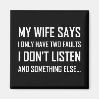 Ehefrau Mann zwei Fehler nicht hören lustig