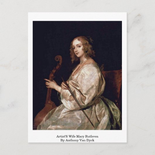 Ehefrau Mary Ruthven von Anthony Van Dyck Postkarte (Vorderseite)