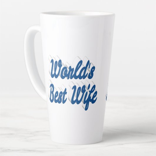 Ehefrau mit blauem Text Milchtasse (Linke Ecke)