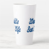 Ehefrau mit blauem Text Milchtasse (Vorderseite)