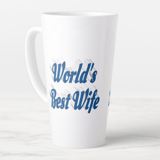 Ehefrau mit blauem Text Milchtasse (Linke Ecke)