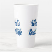 Ehefrau mit blauem Text Milchtasse (Vorderseite)