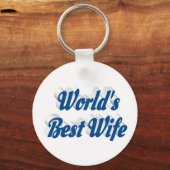 Ehefrau mit blauem Text Schlüsselanhänger (Vorderseite)