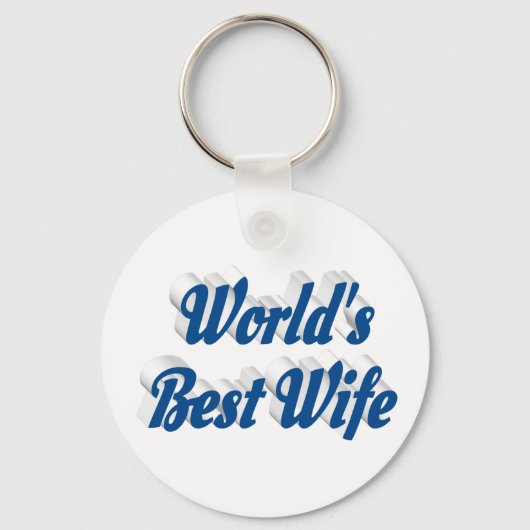 Ehefrau mit blauem Text Schlüsselanhänger (Rückseite)