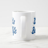 Ehefrau mit blauer Halbtext-Riesenkaffee-Tasse Jumbo-Tasse (Rückseite)