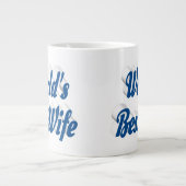 Ehefrau mit blauer Halbtext-Riesenkaffee-Tasse Jumbo-Tasse (Vorderseite)