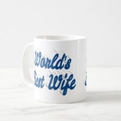 Ehefrau mit Blue-Halbtext-Tasse Kaffeetasse (Vorderseite Links)