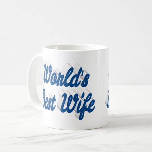 Ehefrau mit Blue-Halbtext-Tasse Kaffeetasse (Vorderseite Links)
