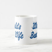 Ehefrau mit Blue-Halbtext-Tasse Kaffeetasse (Mittel)