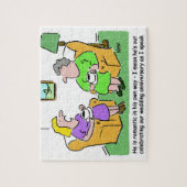 Ehefrau mit Friend Discussing Husband Cartoon Puzzle (Vertikal)