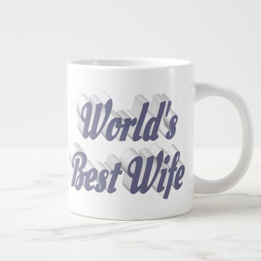 Ehefrau mit grauem Halbtext Jumbo-Tasse (Rechts)