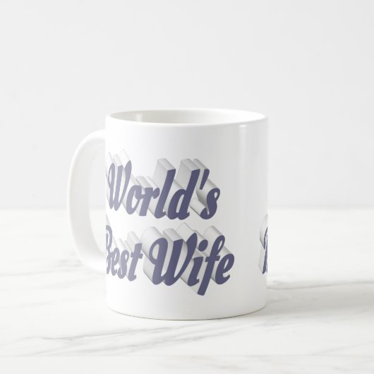 Ehefrau mit grauem Halbtext Kaffeetasse (Vorderseite Links)