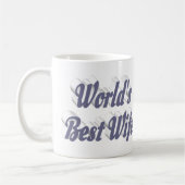 Ehefrau mit grauem Halbtext Kaffeetasse (Links)