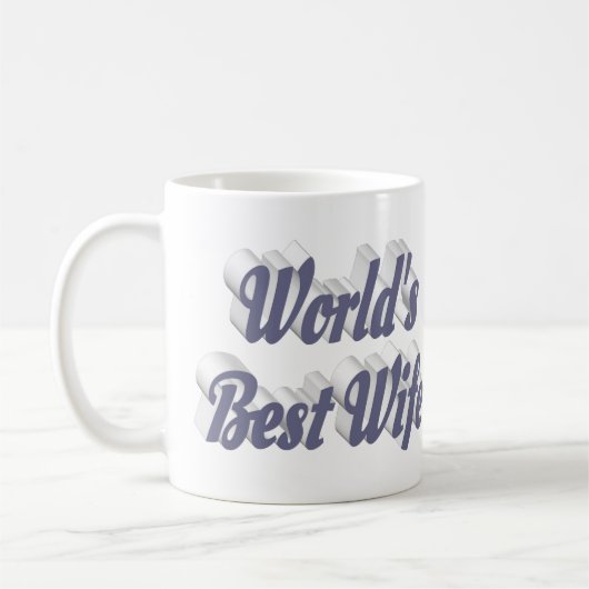 Ehefrau mit grauem Halbtext Kaffeetasse (Links)