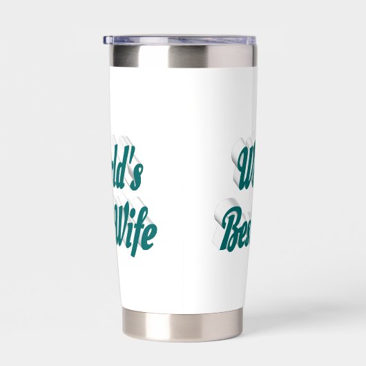 Ehefrau mit grünem Halbtext Thermobecher (Rechts)