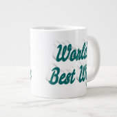 Ehefrau mit grüner Halbtext-Riesenkaffee-Tasse Jumbo-Tasse (Vorderseite Rechts)