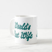 Ehefrau mit grüner Halbtext-Tasse Kaffeetasse (Vorderseite Links)