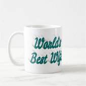 Ehefrau mit grüner Halbtext-Tasse Kaffeetasse (Links)