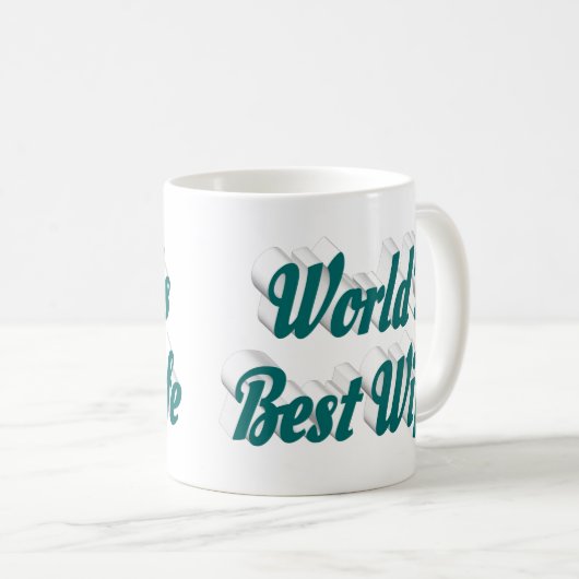 Ehefrau mit grüner Halbtext-Tasse Kaffeetasse (VorderseiteRechts)