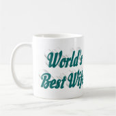 Ehefrau mit grüner Halbtext-Tasse Kaffeetasse (Links)