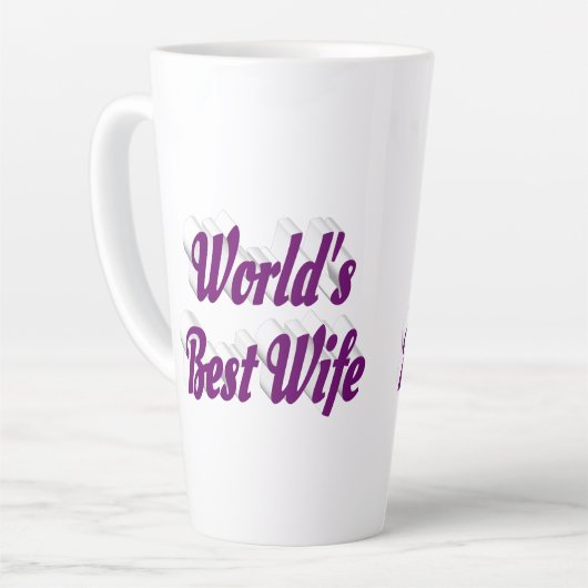 Ehefrau mit lila Text Milchtasse (Linke Ecke)