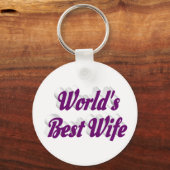 Ehefrau mit lila Text Schlüsselanhänger (Vorderseite)