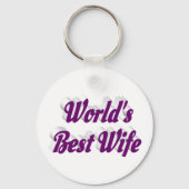 Ehefrau mit lila Text Schlüsselanhänger (Rückseite)