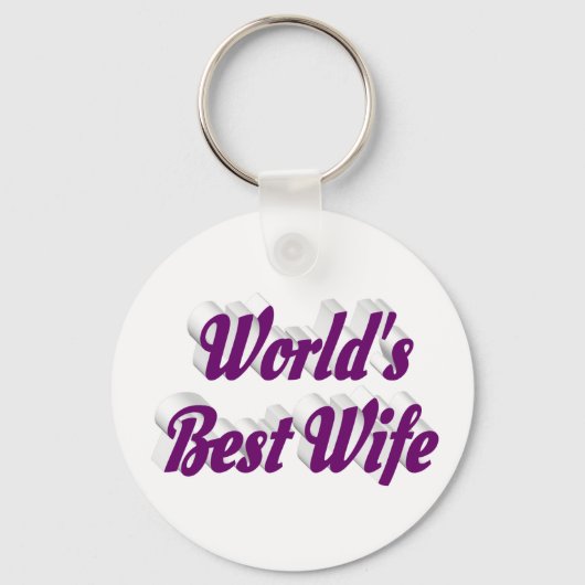 Ehefrau mit lila Text Schlüsselanhänger (Rückseite)