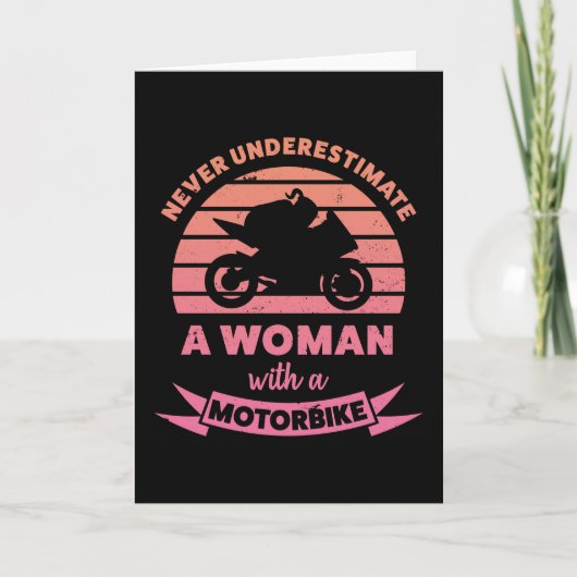 Ehefrau mit Motorrad Funny Gifts Karte (Vorderseite)