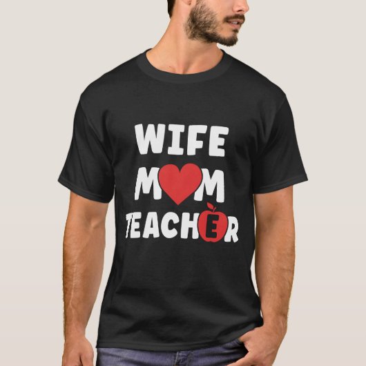 Ehefrau Momeacher Funny Mütters Day Familie T-Shirt (Vorderseite)