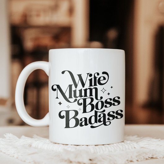 Ehefrau Mum Boss Badass Funny Sarcastic Muttertag Jumbo-Tasse