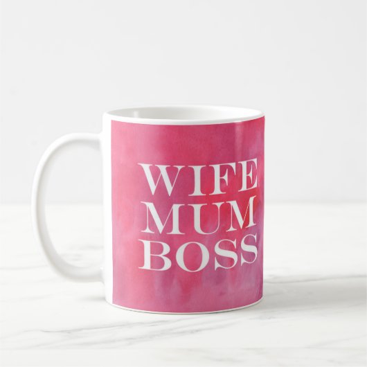 Ehefrau Mutter Chef Tasse (Links)