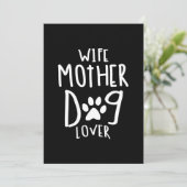 Ehefrau Mutter Hund Lover Muttertagsgeschenk Einladung (Stehend Vorderseite)