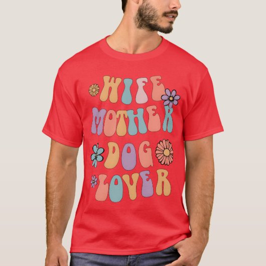 Ehefrau Mutter Hund Lover Retro Hund Mama Hundebes T-Shirt (Vorderseite)