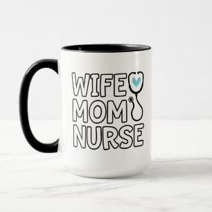 Ehefrau Mutter Krankenschwester Stethoskop Herz Kr Tasse