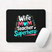 Ehefrau Mutter Lehrerin Superheld Muttertag Famili Mousepad (Mit Mouse)