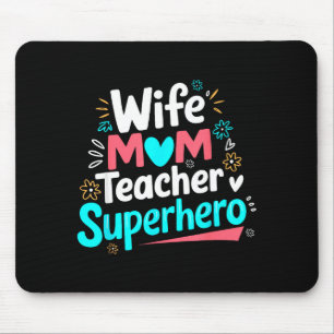 Ehefrau Mutter Lehrerin Superheld Muttertag Famili Mousepad