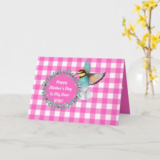 Ehefrau Mütter Tag Vintage Vogelgrippe Karte (Gelbe Blume)